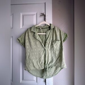 Pilcro Anthro Sage Button-Down Women's Shirt